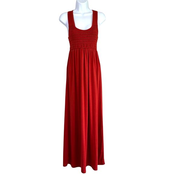 Wet Seal Womens Smocked Racerback Maxi Dress Rust Size Medium Y2K Beachy - Picture 1 of 4